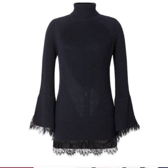 Banana Republic x Olivia Palermo Blue Lace Trim Sweater - Picture 5 of 14